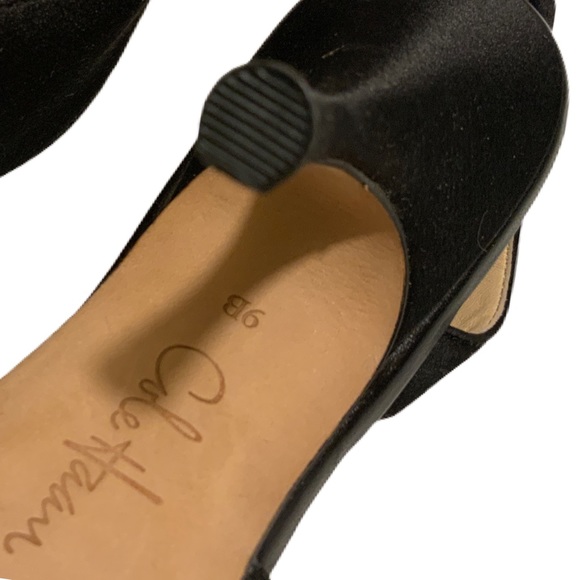 Cole Haan Black satin sling back peep-toe heels 9B - Picture 10 of 13